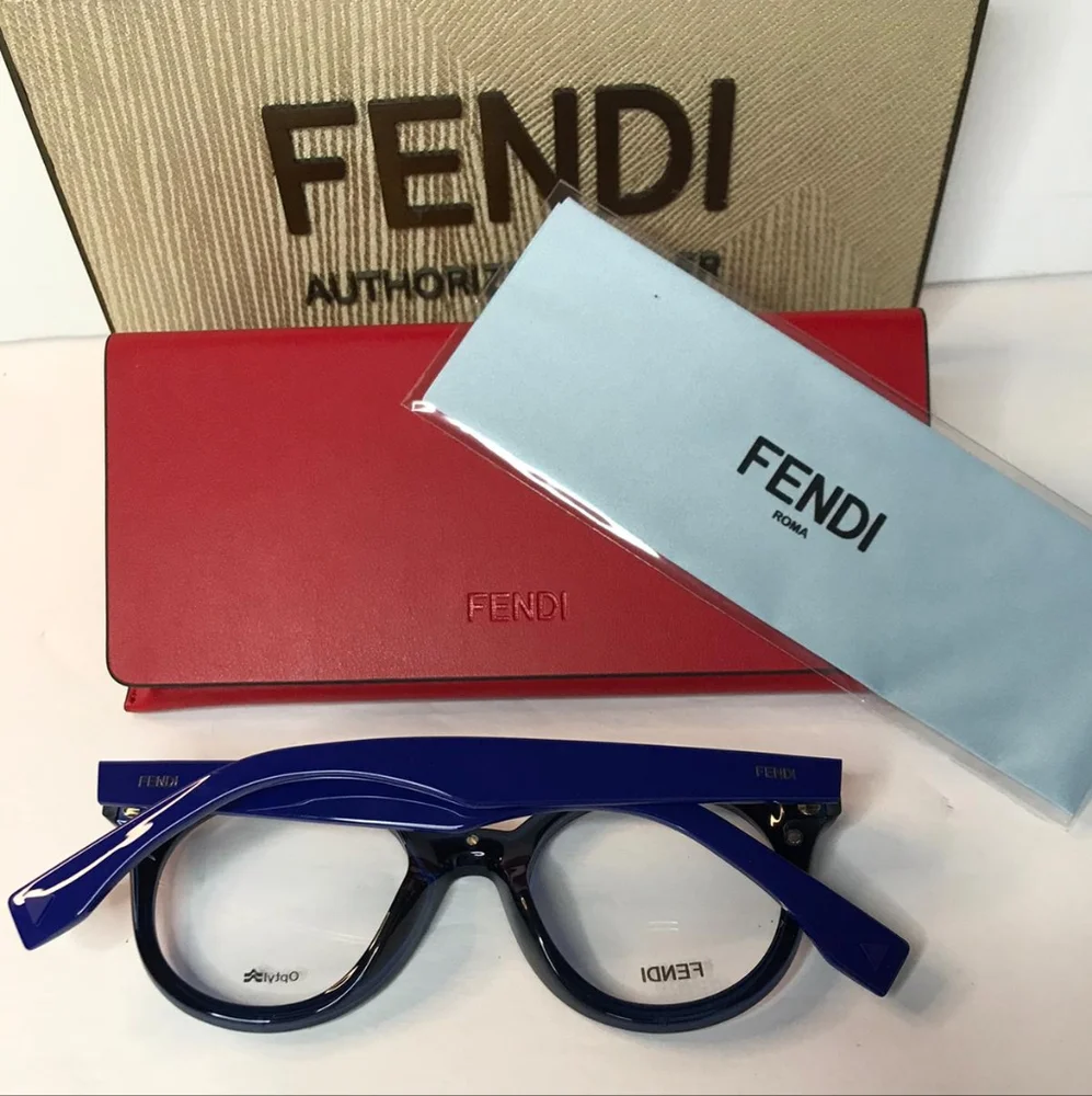 Original New FENDI WOMEN'S FF0198/F 47MM OPTICAL FRAMES IN BLUE